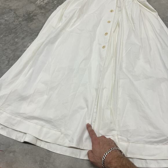 Maeve By Anthropologie Women White Short Sleeve Front Slit Poplin Shirt Dress 12 - Picture 4 of 10